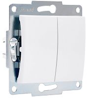 Выключатель без рамки Lezard Karina 2-кл. белый  картинка